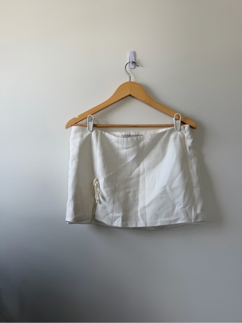 Bershka Cream Wrap-Style Skort